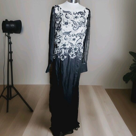 Ever Pretty Black Long Sleeve Maxi Dress Size 10